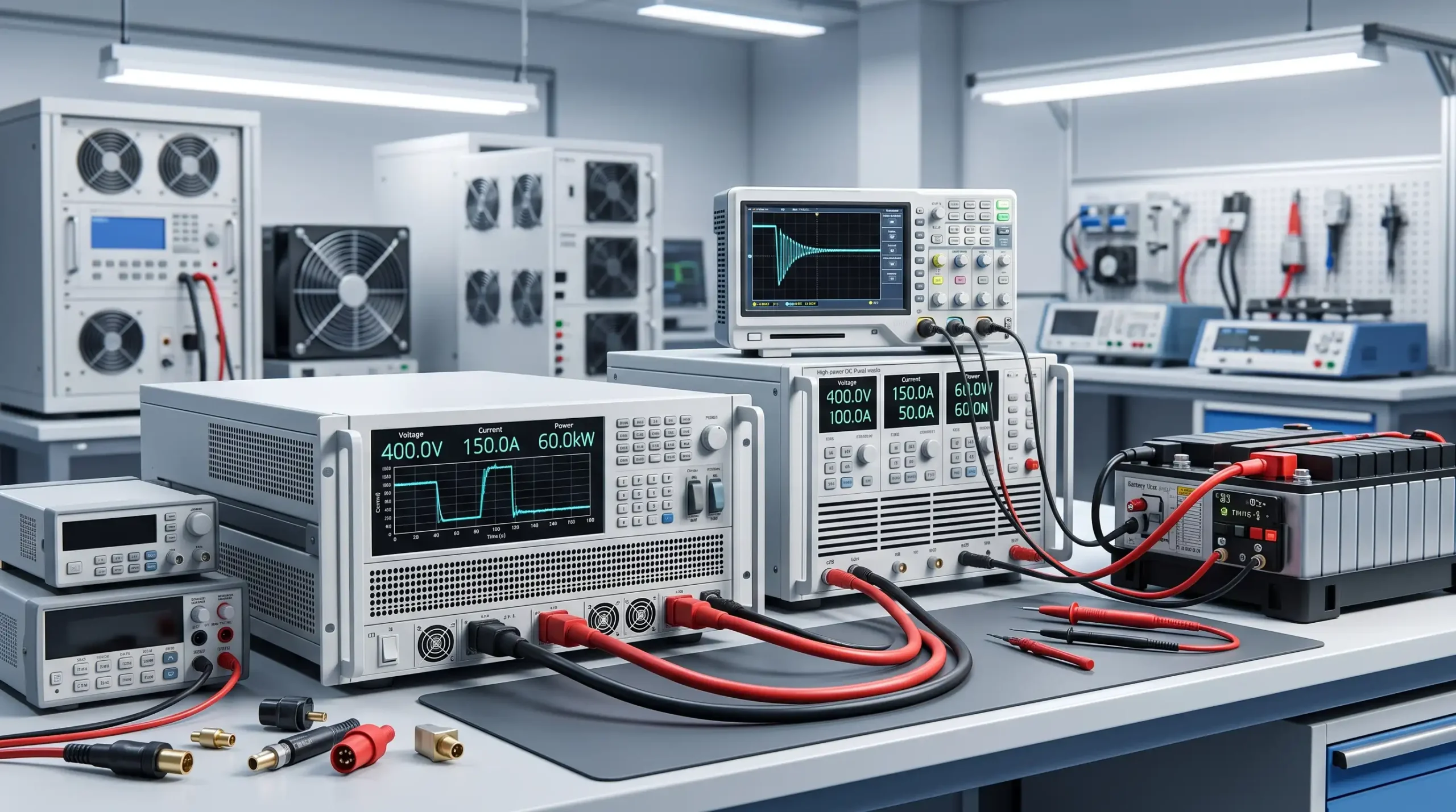 Programlanabilir DC elektronik yük ile güç kaynağı ve batarya testi