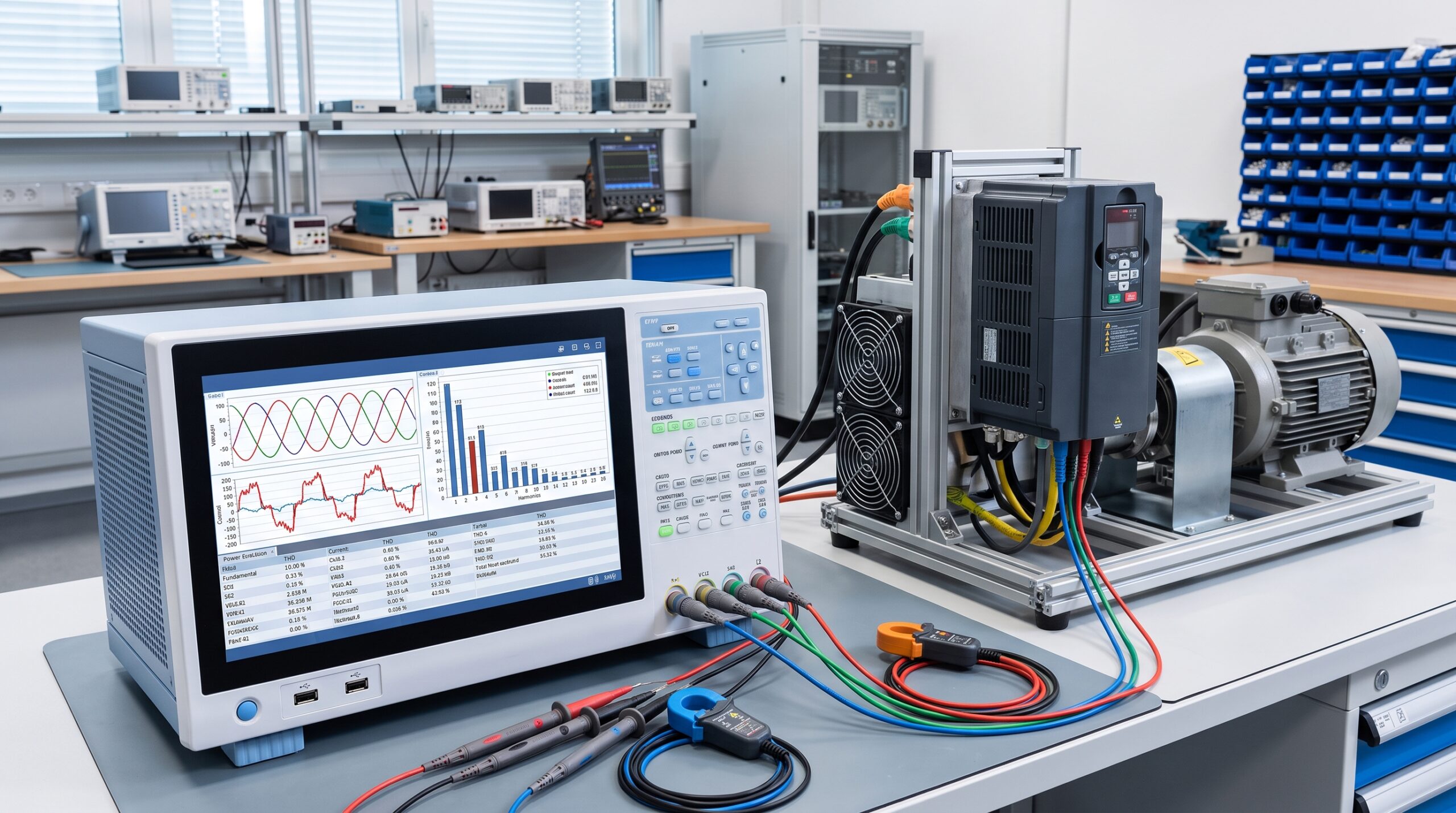 Güç analizörü ile elektrik sistemlerinde harmonik ve THD ölçümü