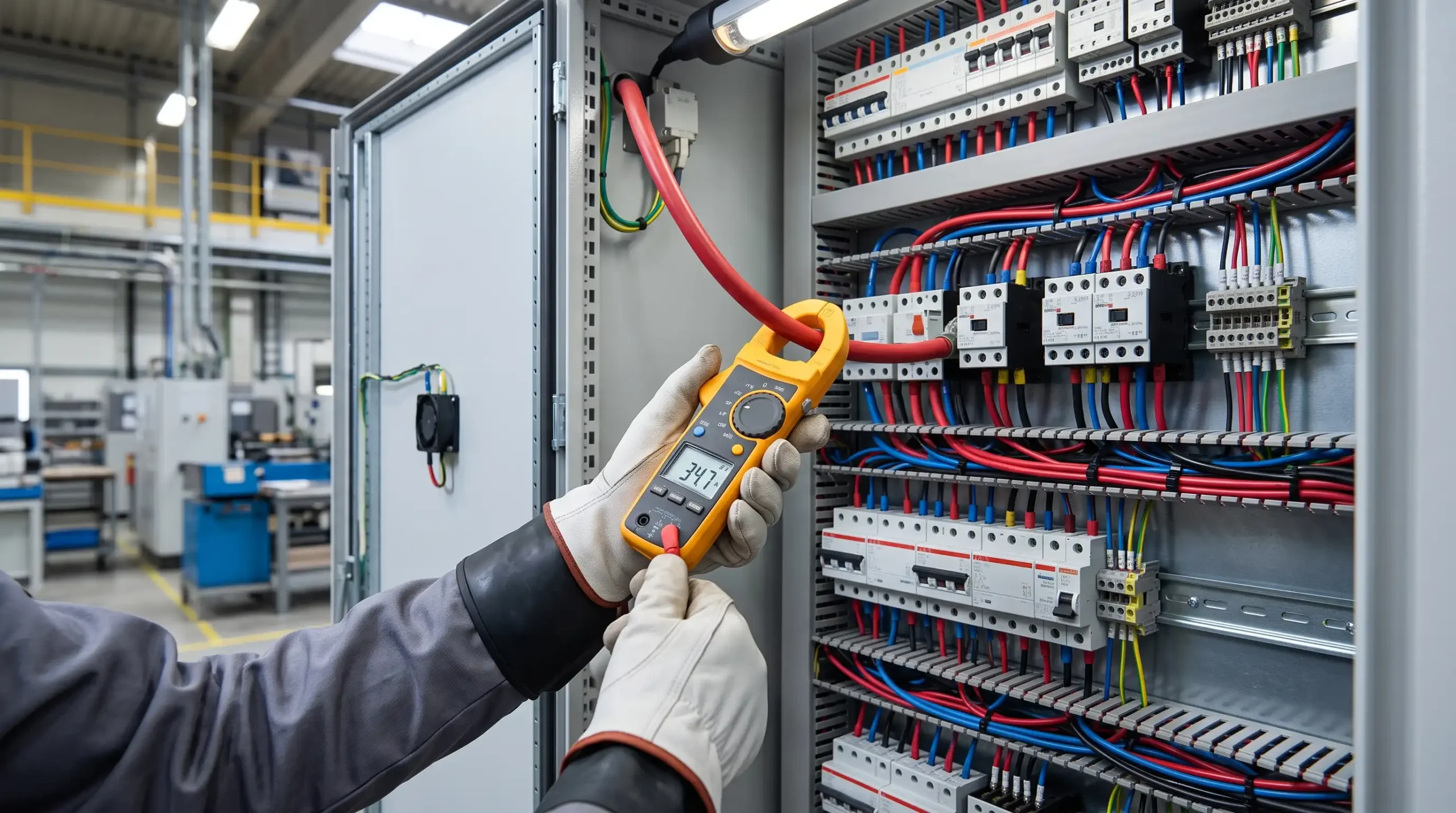 Pensampermetre ile elektrik panosunda akım ölçümü