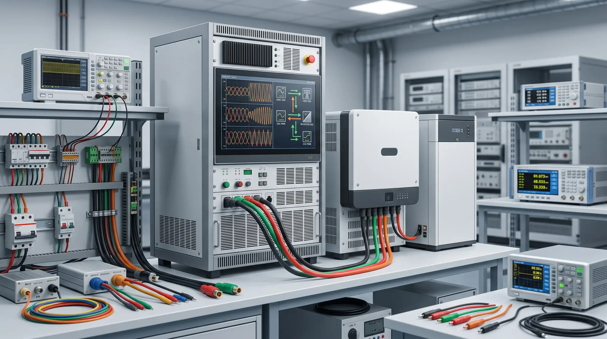 Rejeneratif şebeke simülatörü ile LVRT ve HVRT inverter testi