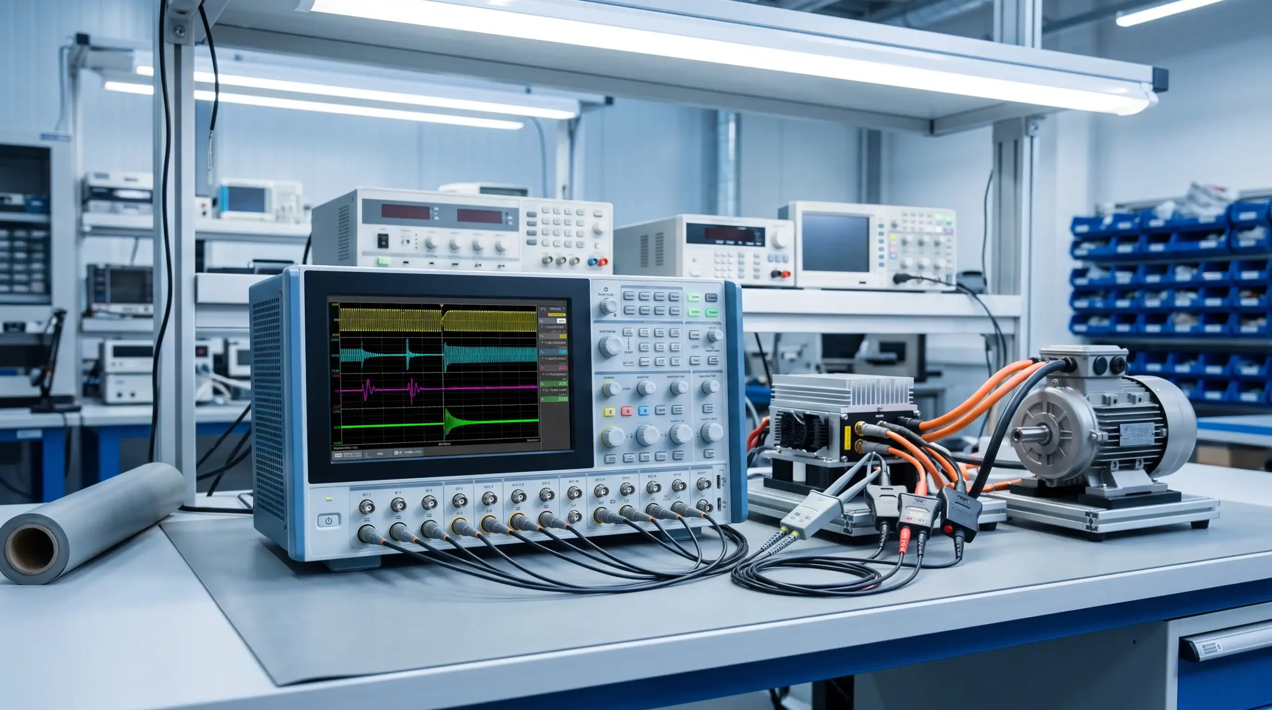 ScopeCorder ile inverter, motor ve çok kanallı elektriksel veri ölçümü
